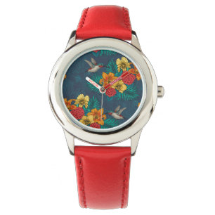 Tropical bouquet and hummingbirds watch