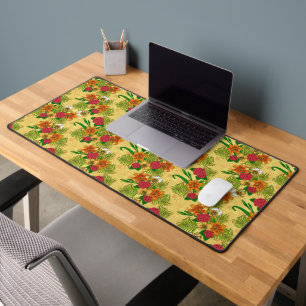 Tropical bouquet desk mat