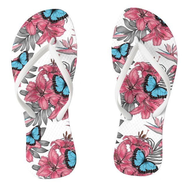 Tropical bouquet flip flops (Footbed)