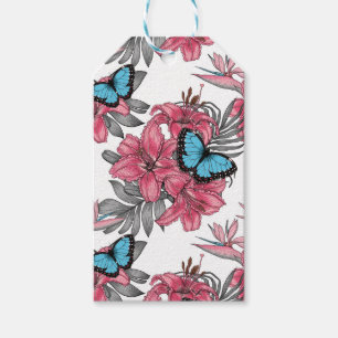 Tropical bouquet gift tags