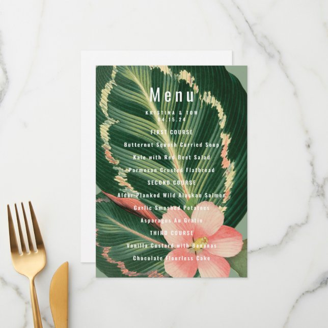 Tropical Bouquet Menu (Front/Back In Situ)
