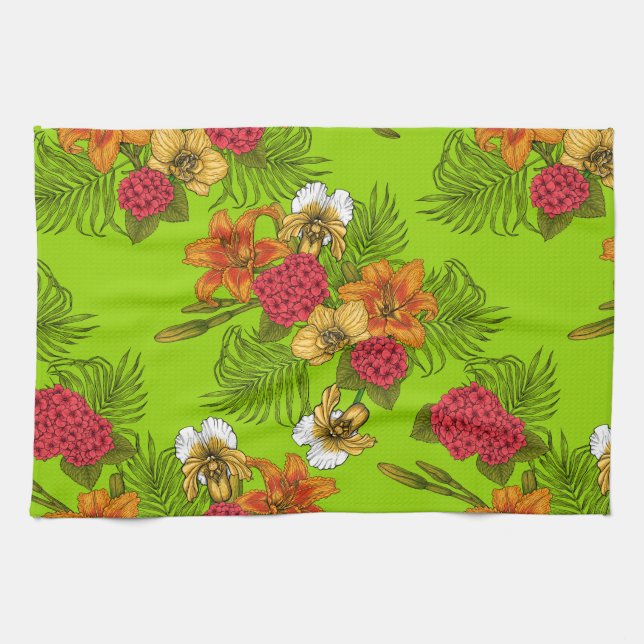 Tropical bouquet tea towel (Horizontal)