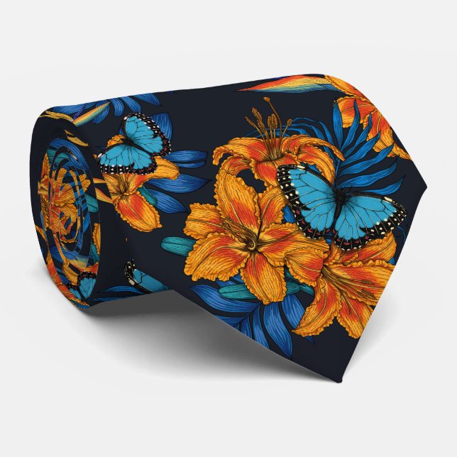 Tropical bouquet tie (Rolled)