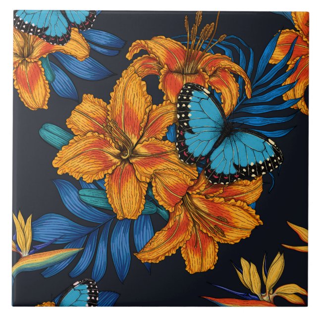 Tropical bouquet tile (Front)