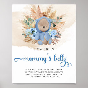 Tropical boy Teddy bear How big is Mummy's belly Poster