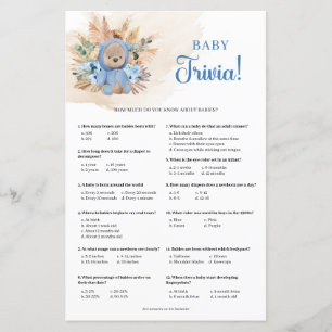 Tropical boy teddy bear pampas grass Baby Trivia