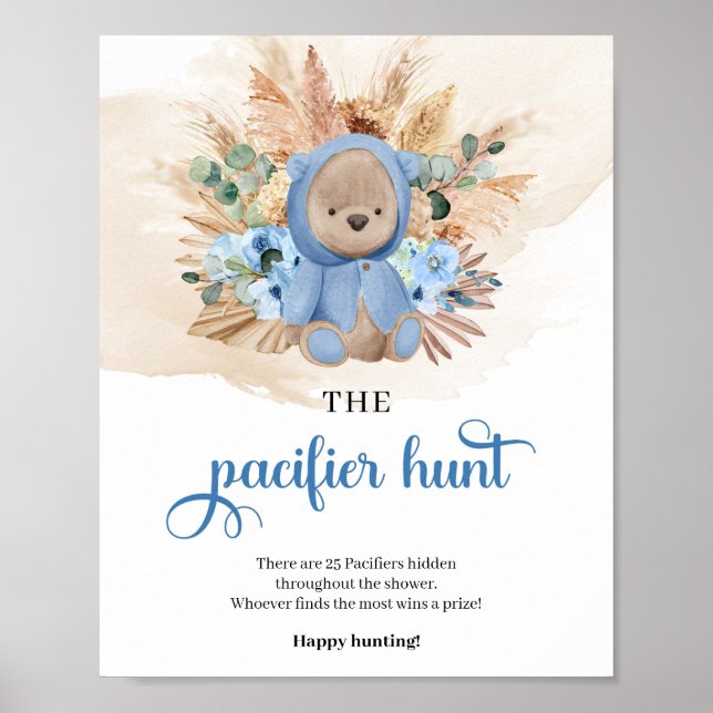 Tropical boy teddy bear The Pacifier Hunt game Poster (Front)