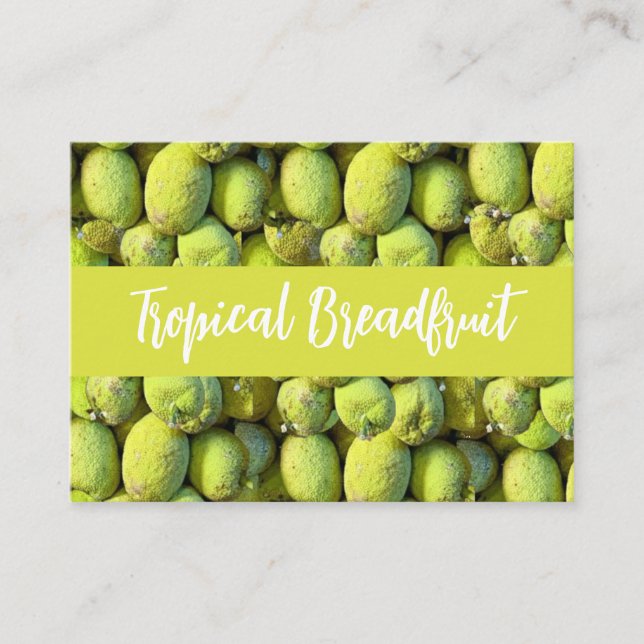 Tropical Breadfruit Pattern Business Card (Front)