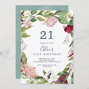 Tropical Breeze 21st Birthday Invitation