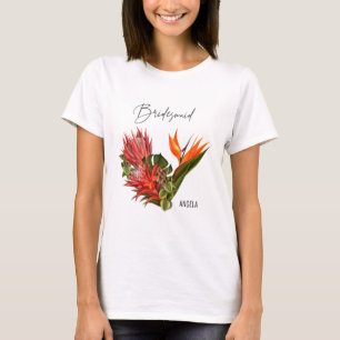 Tropical Breeze Bridesmaid Script Floral Wedding T-Shirt