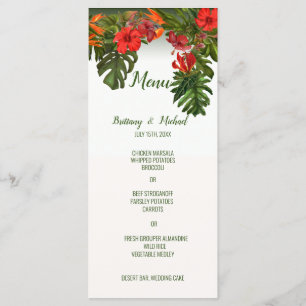 Tropical Breeze Floral Wedding Menu