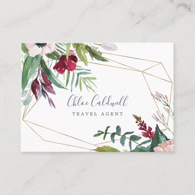 Tropical Breeze Geometric Business Card (Front)