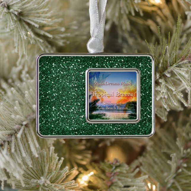Tropical Breeze Goa Beach Silver Plated Framed Ornament (Tree)