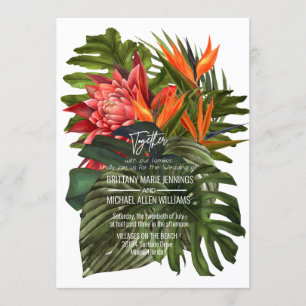 Tropical Breeze Lush Botanical Wedding Invitation
