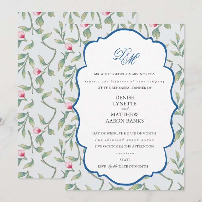 Tropical Breeze Rehearsal Dinner Invitation (Front/Back)