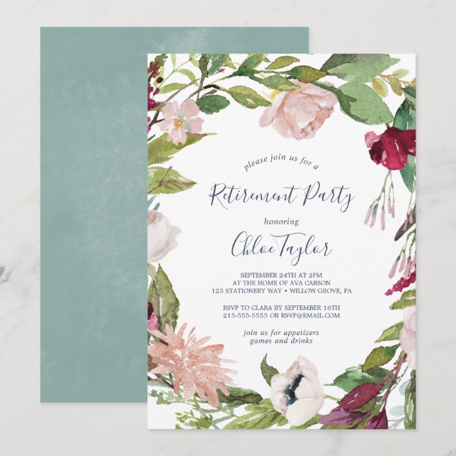 Tropical Breeze Retirement Party Invitation (Front/Back)