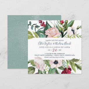 Tropical Breeze Square Wedding Invitation