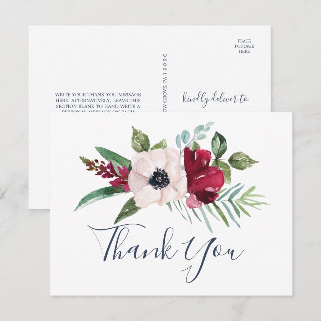 Tropical Breeze Thank You Postcard (Front/Back)