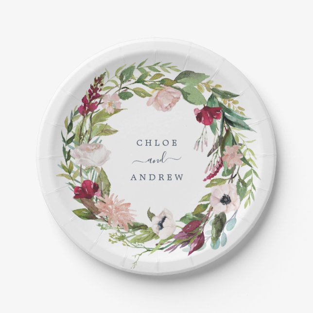 Tropical Breeze Wedding Paper Plate (Front)