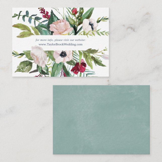 Tropical Breeze Wedding Website Enclosure Card (Front/Back)