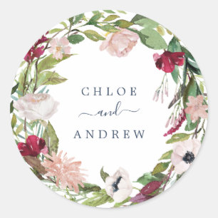 Tropical Breeze Wreath Wedding Envelope Seals