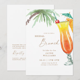Tropical Bridal Brunch Colourful  Invitation