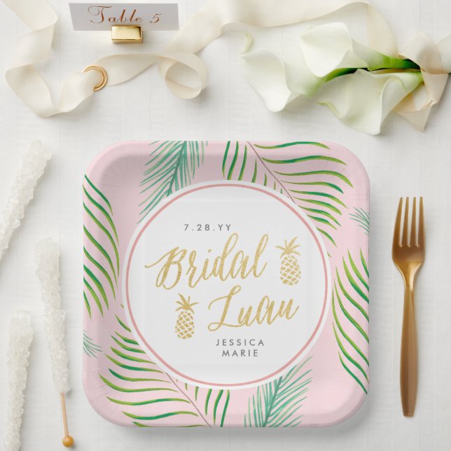 Tropical Bridal Luau Paper Plates | Bridal Shower (Wedding)