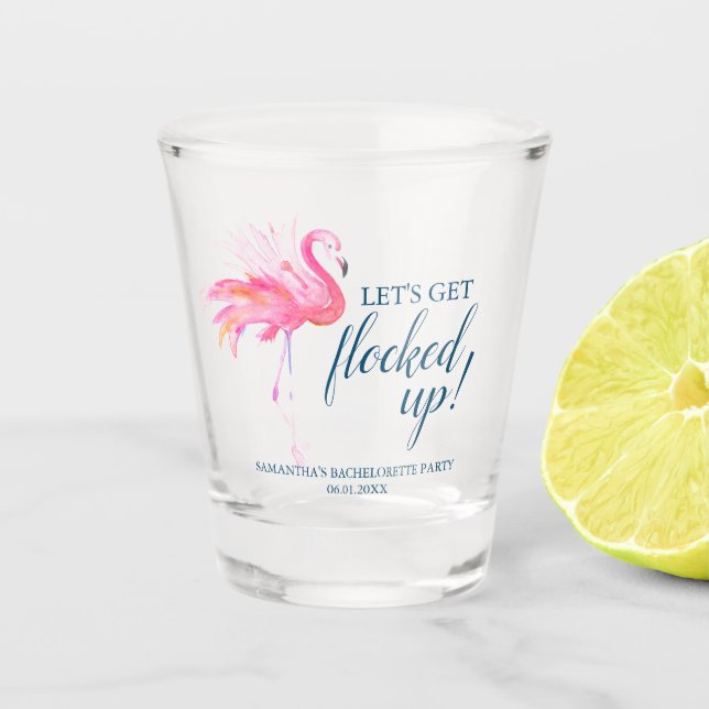 Tropical Bridal Party Gift Shot Glass (Front)