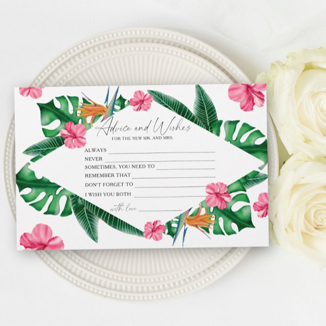 Tropical Bridal Shower Advice and Wishes Stationery (Creator Uploaded)