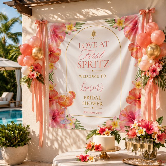 Tropical Bridal Shower Backdrop Tapestry (Creator Uploaded)
