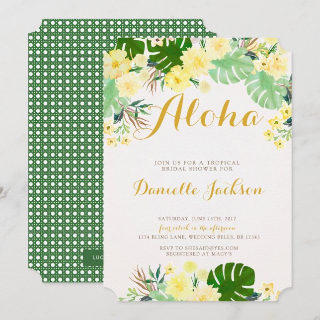 Tropical Bridal Shower Invitation (Front/Back)