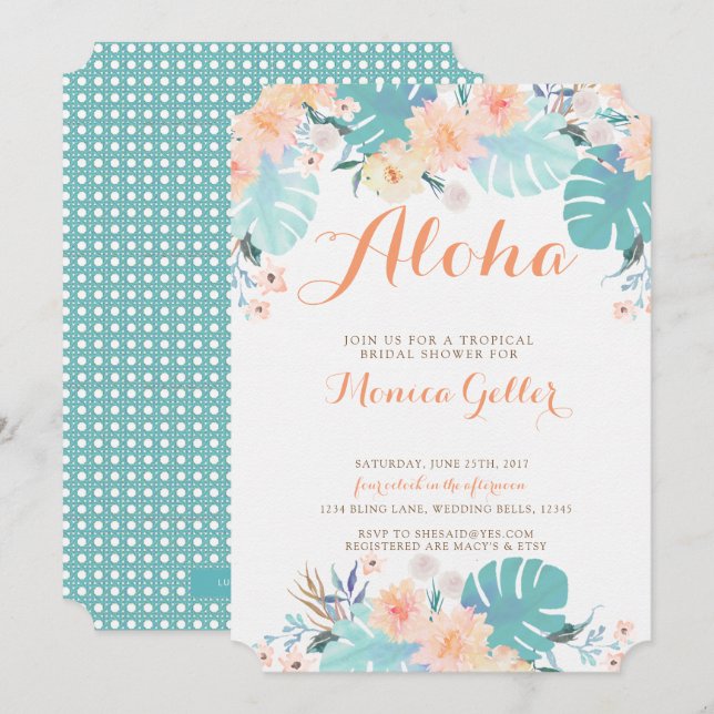 Tropical Bridal Shower Invitation (Front/Back)