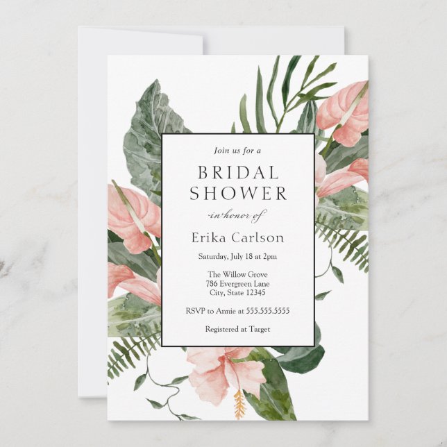 Tropical Bridal Shower Invitation (Front)