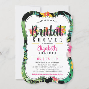 Tropical Bridal Shower Invitation, Luau Invitation