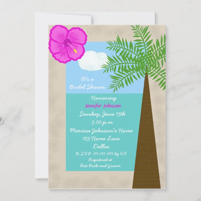 Tropical Bridal Shower Invitation -- Tropical Days (Front)