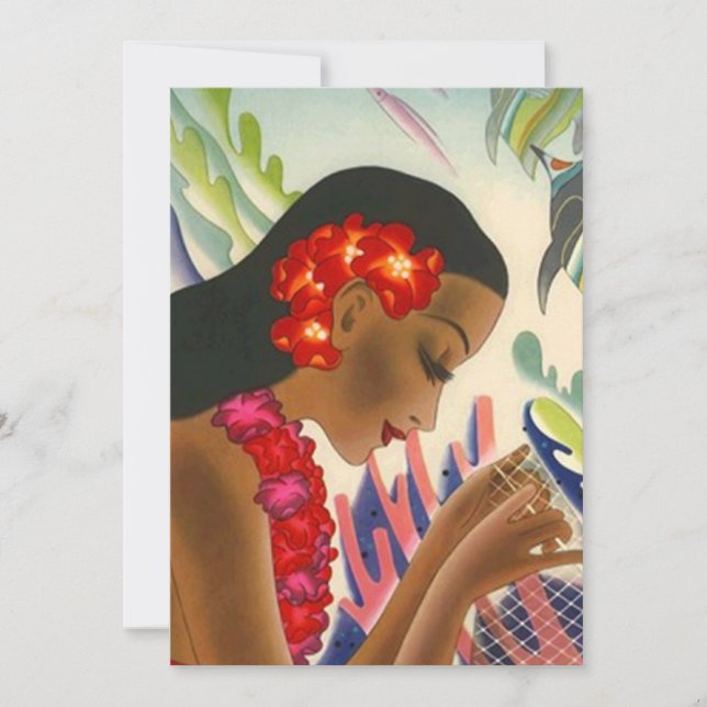 Tropical Bridal Shower Luau Party Tiki Invitations (Front)