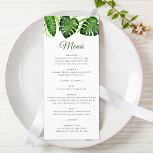 Tropical Bridal Shower Menu Greenery Jungle Chic