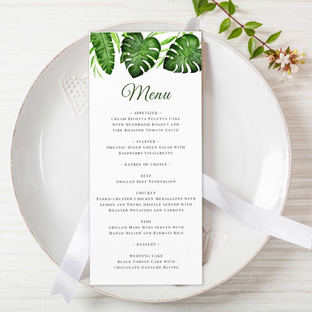 Tropical Bridal Shower Menu Greenery Jungle Chic (Creator Uploaded)