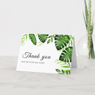 Tropical Bridal Shower Thank you Card