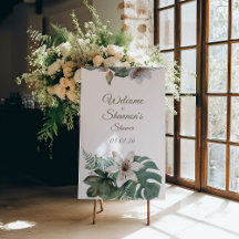 Tropical Bridal Shower Welcome Sign | Jungle Green