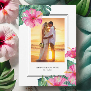 Tropical Bride and Groom Wedding Thank You