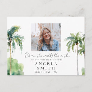 Tropical Bride Photo Bridal Shower Postcard