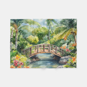 Tropical Bridge Fleece Blanket