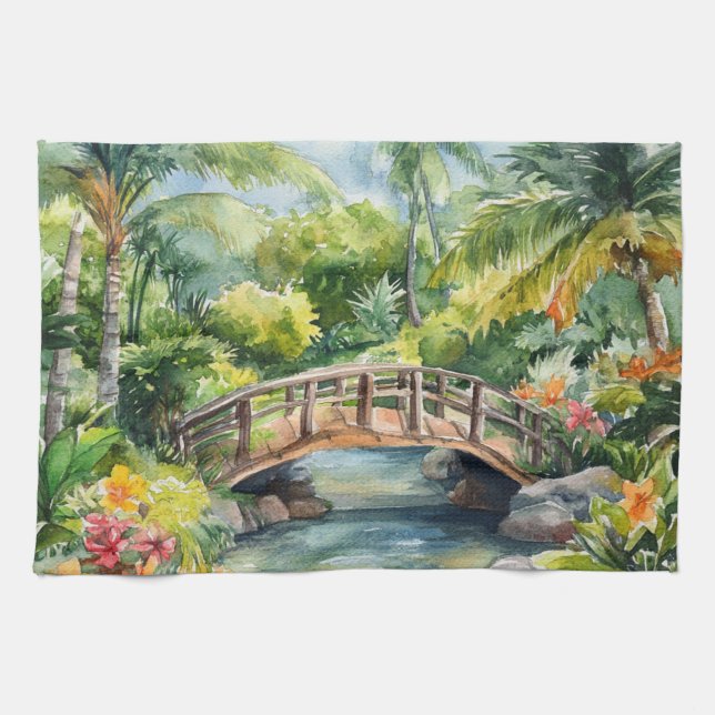 Tropical Bridge Tea Towel (Horizontal)
