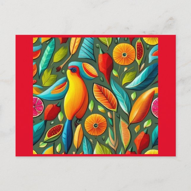 tropical bright bird postcard (Front)