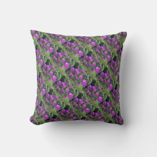 Tropical bright pink/purple flowers pillow