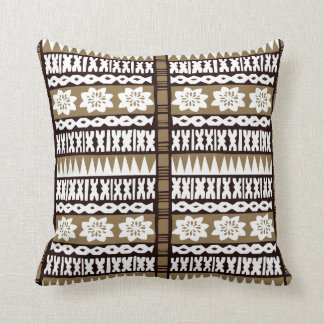 Tropical Brown Tapa Cloth 20" x 20" Pillow