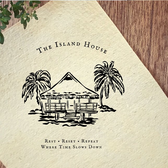 Tropical Bungalow Coastal Branding Rubber Stamp (Creator Uploaded)