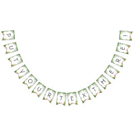 Tropical Bunting Banner with Green Palms and Vibra