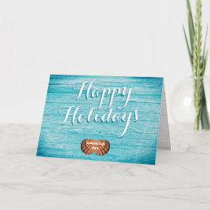 Tropical Business Holiday Greeting With Logo Card